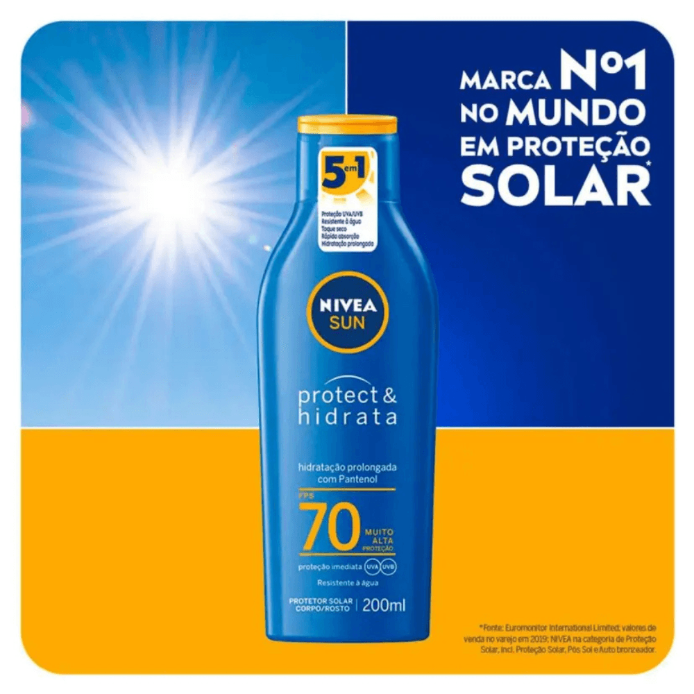 Protetor Solar Nivea Sun FPS 70 Protect & Hidrata 200ml